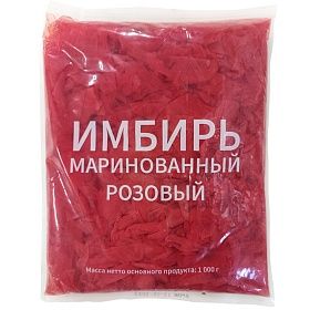 Имбирь розовый маринованный 1,5кг (вес нетто 1кг), Китай