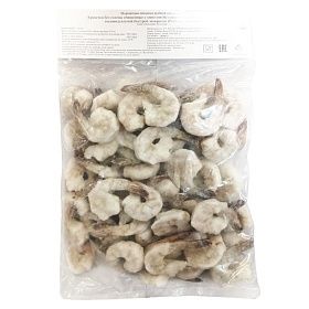Креветки очищенные с хвостом без пищевода 26/30 - 1 кг AQUAMARR, Индонезия