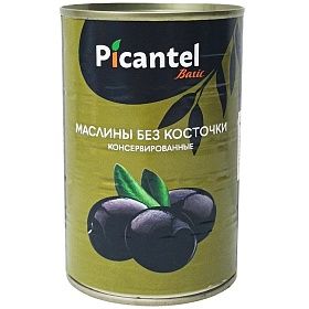 Маслины без косточки, калибр 280/320 - 425 мл PICANTEL BASIC, Египет