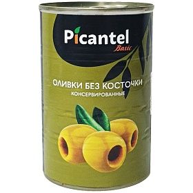 Оливки без косточки, калибр 280/320 - 425 мл PICANTEL BASIC, Египет