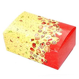 Коробка для снэков S картон с печатью “Рог изобилия” 115 x 75 x 45 мм, 400 шт/кор