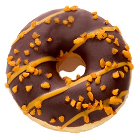 Донат с начинкой Апельсин и глазурью из темного шоколада (71г х 48 шт), Франция Донат с начинкой Апельсин и глазурью из темного шоколада (71г х 48 шт), Франция