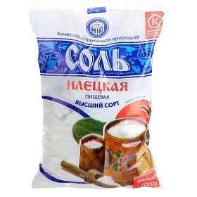 Соль крупная Илецкая Помол №1 - 1 кг (1 кг х 50 шт)