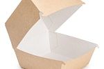 Коробка для бургера L крафт картон 123 х 123 х 70 мм, 240 шт/кор OSQ