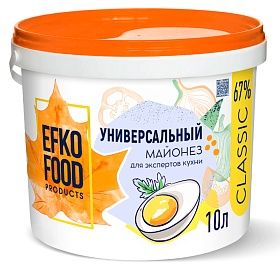 Майонез 67% Efko Food Classic универсальный 10л/ 9,34 кг