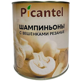 Грибы Шампиньоны с вешенками резаные - 3,1л Picantel, Китай Грибы Шампиньоны с вешенками резаные - 3,1л Picantel, Китай