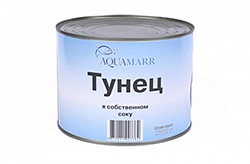 Изображение товара Тунец, филе в собственном соку AQUAMARR 1,7кг, Таиланд