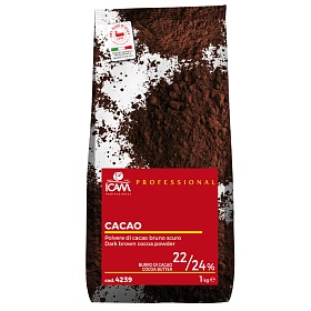 Какао-порошок алкализованный 22%-24% 1кг, Италия