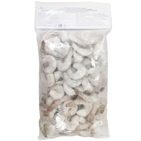 Креветки очищенные с хвостом без пищевода 26/30 AQUAMARR глазурь 7% -1кг, Вьетнам