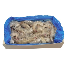 Креветки без головы во льду 21/25 до 110 шт/блок -1,8кг, Эквадор