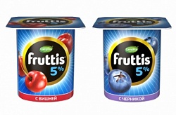 Изображение товара Йогурт Fruttis 5% вишня-черника 24 шт х 115 г