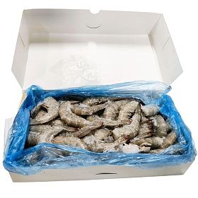 Креветки без головы во льду 26/30 10,8кг (6 шт х 1,8кг), Эквадор