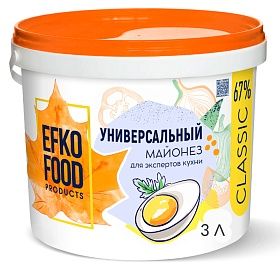 Майонез 67% Efko Food Classic универсальный 3л/ 2,8 кг