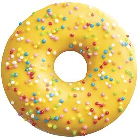 Донат Банановая начинка жёлтая глазурь и цветная посыпка (67г х 36 шт) Bakerton зам.