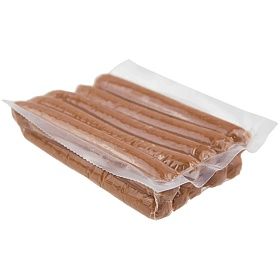 Сосиски для хот-дога говяжьи вареные 75г (175 мм/ d 24мм), 750г зам. Сосиски для хот-дога говяжьи вареные 75г (175 мм/ d 24мм), 750г зам.