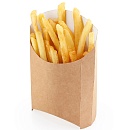 Упаковка для картофеля фри M крафт картон 76 х 54 х 126 мм, 1200 шт/кор