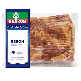 Бекон сырокопчёный Велком нарезка ~1кг зам.