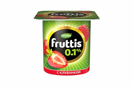 Йогурт Fruttis легкий 0,1% клубника 24шт х 110г