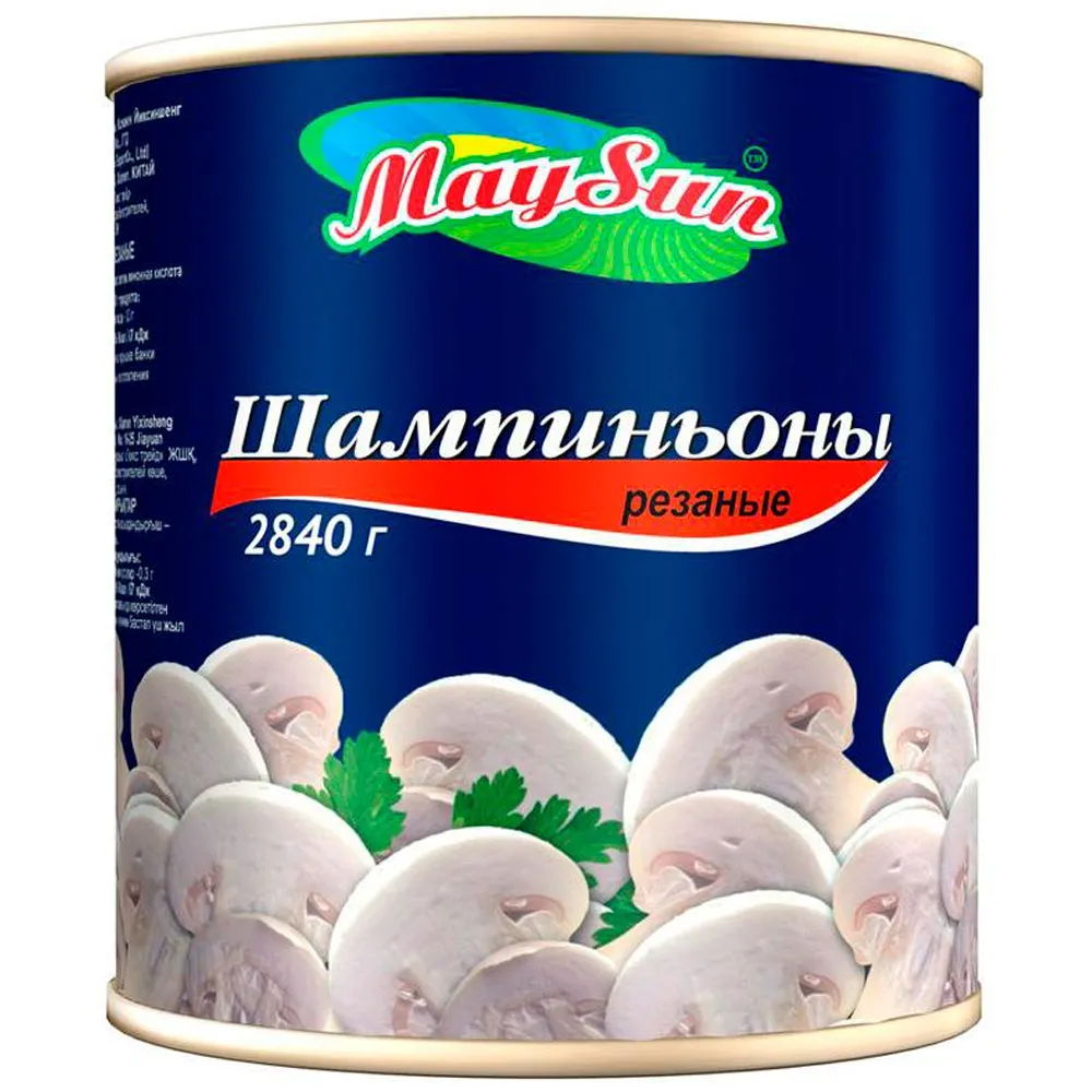 Шампиньоны резаные Maysun 3,1л (сухой вес 1,93 кг), Китай - 25043686 -  купить оптом в Москве